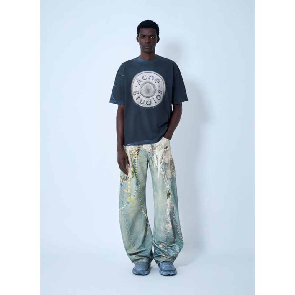 Acne Studios Men Logo Motif T-Shirt - Picture 2 of 6
